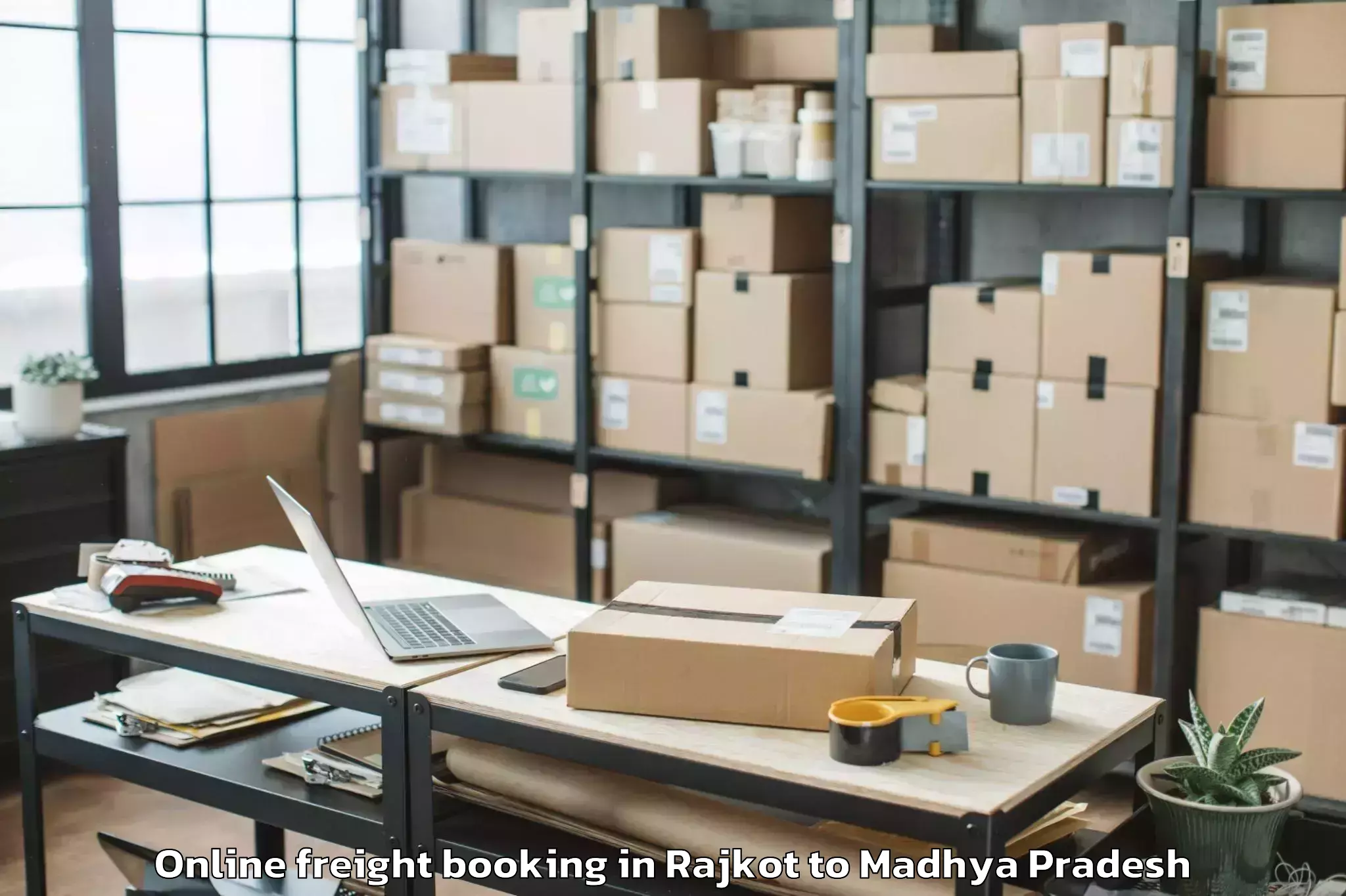 Expert Rajkot to Nasrullaganj Online Freight Booking